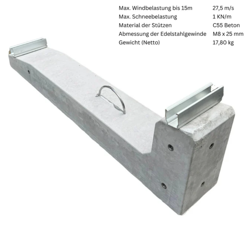 Betonhalterung Flachdach